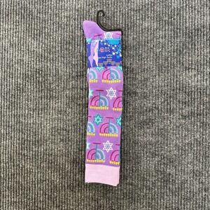 Sumona Hanukkah Knee High Socks Ladies Size 9-11 Purple Menorah Star of David